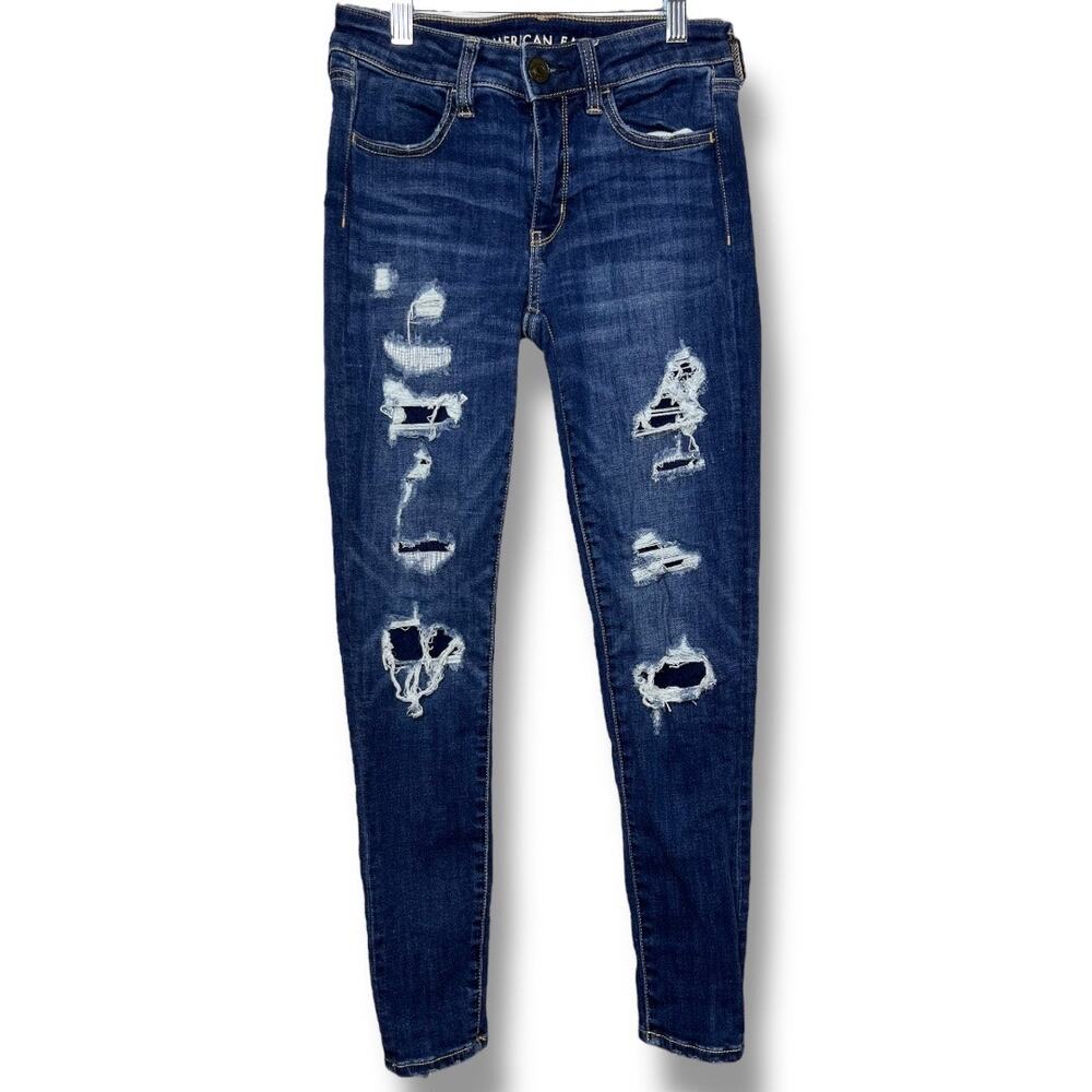 American Eagle Ne(X)t Level Stretch Distressed Jegging Denim Jeans 2 Short
